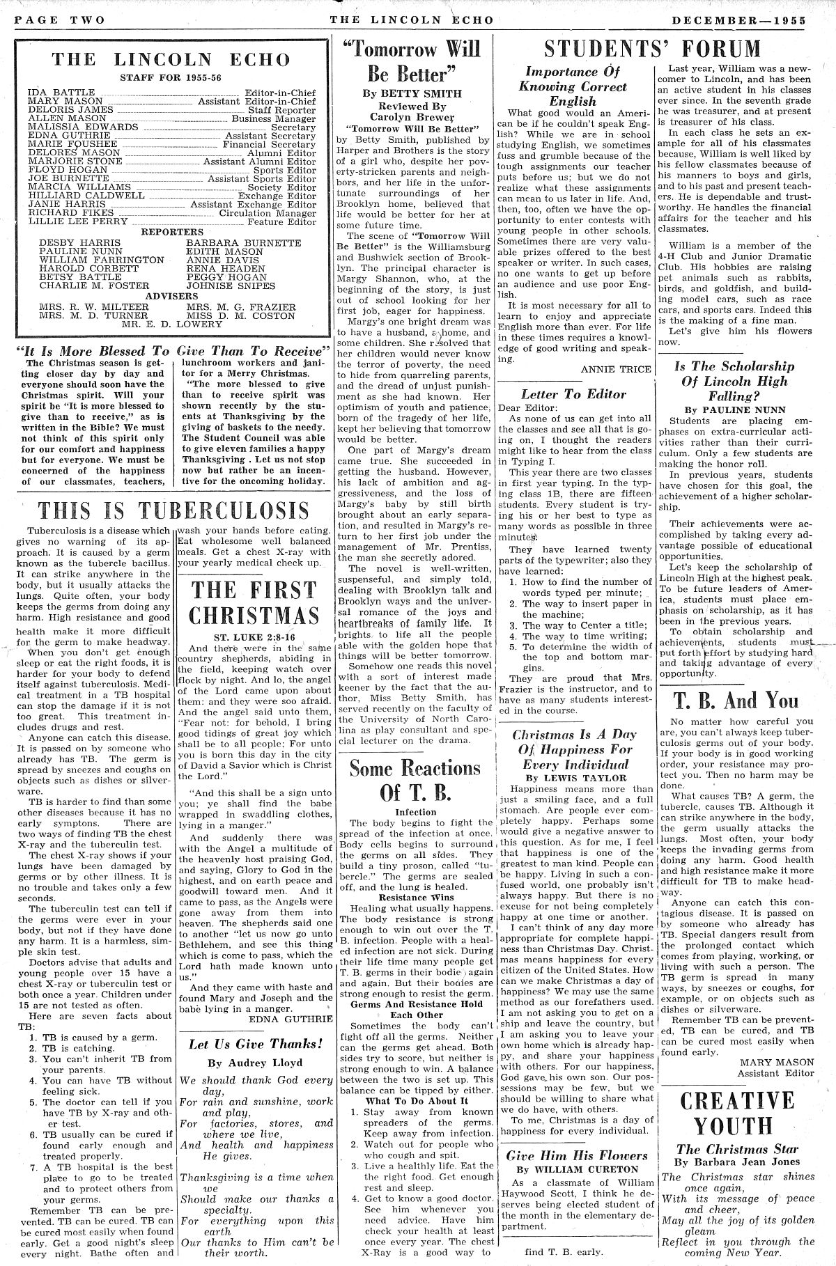 December, 1955 Echo page 2