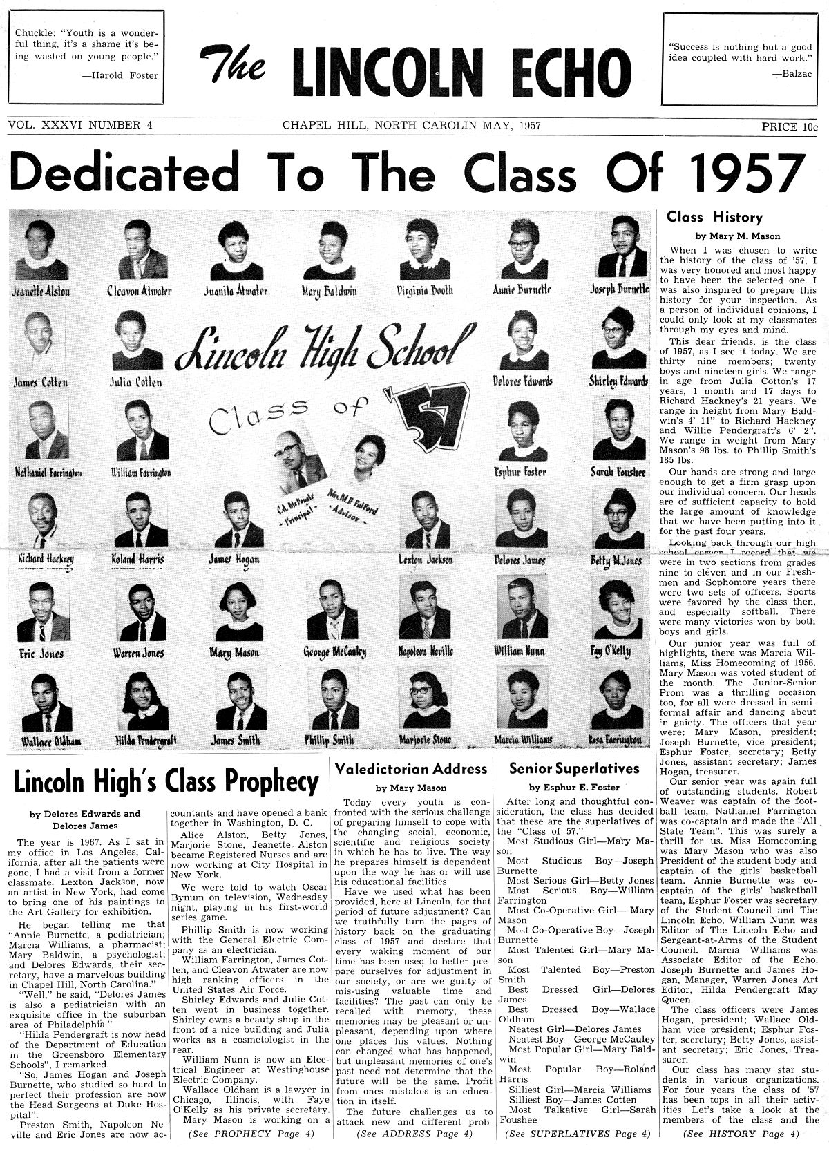 May, 1957 Echo page 1