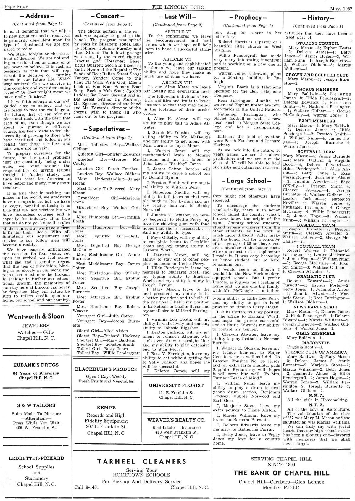 May, 1957 Echo page 4