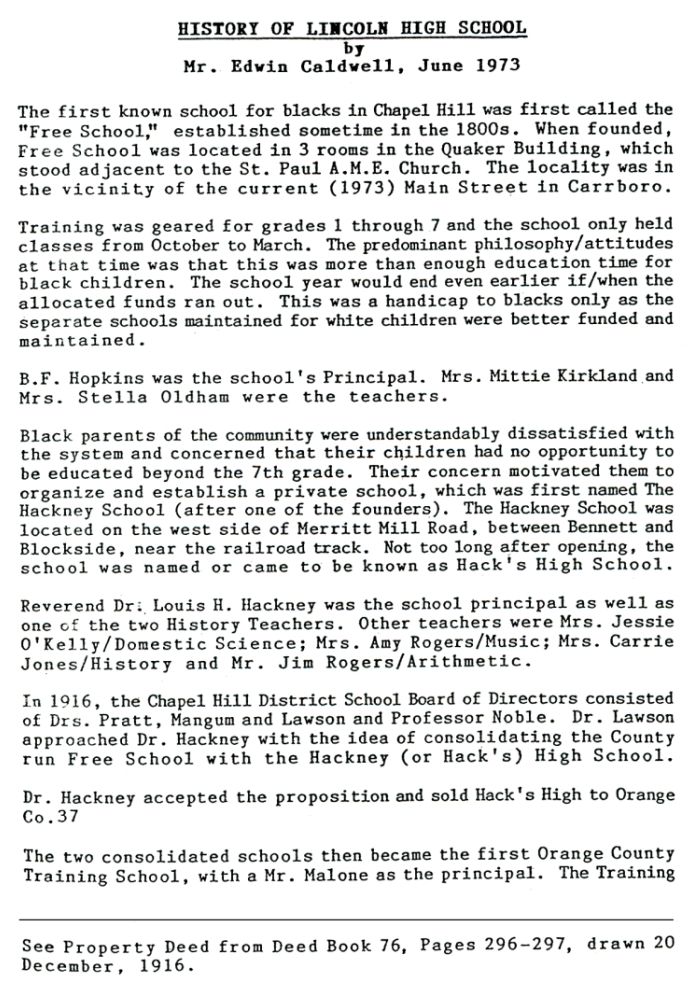 Lincoln High School History